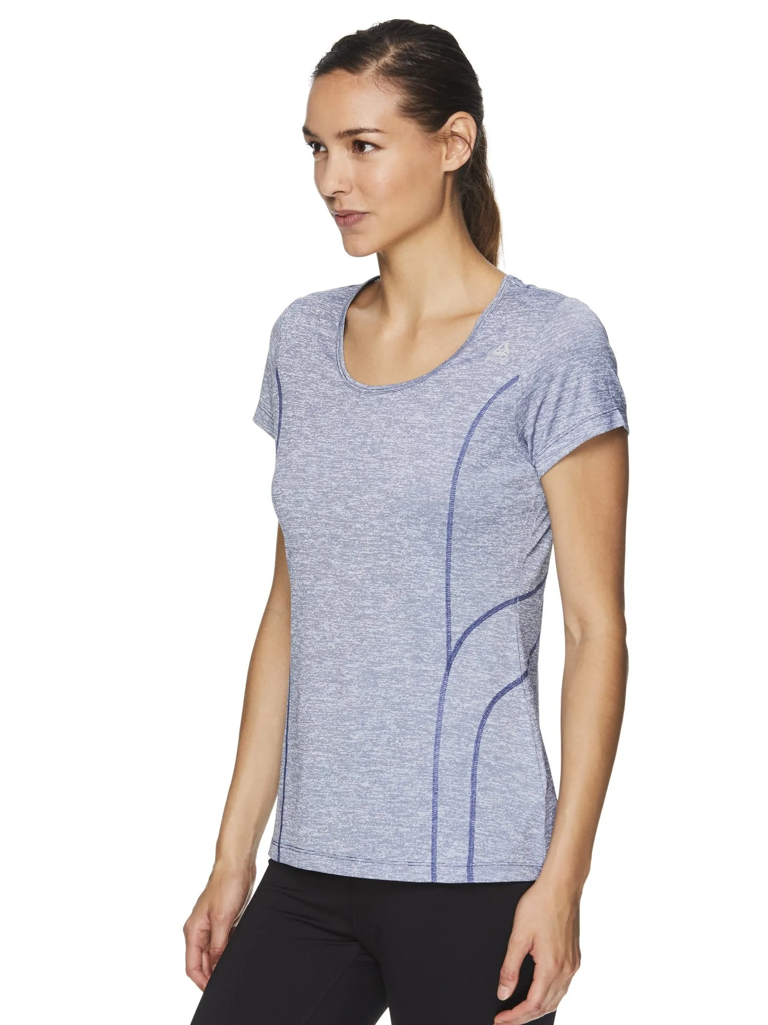 Reebok Women's Fitted Performance Feeder Stripe T-Shirt