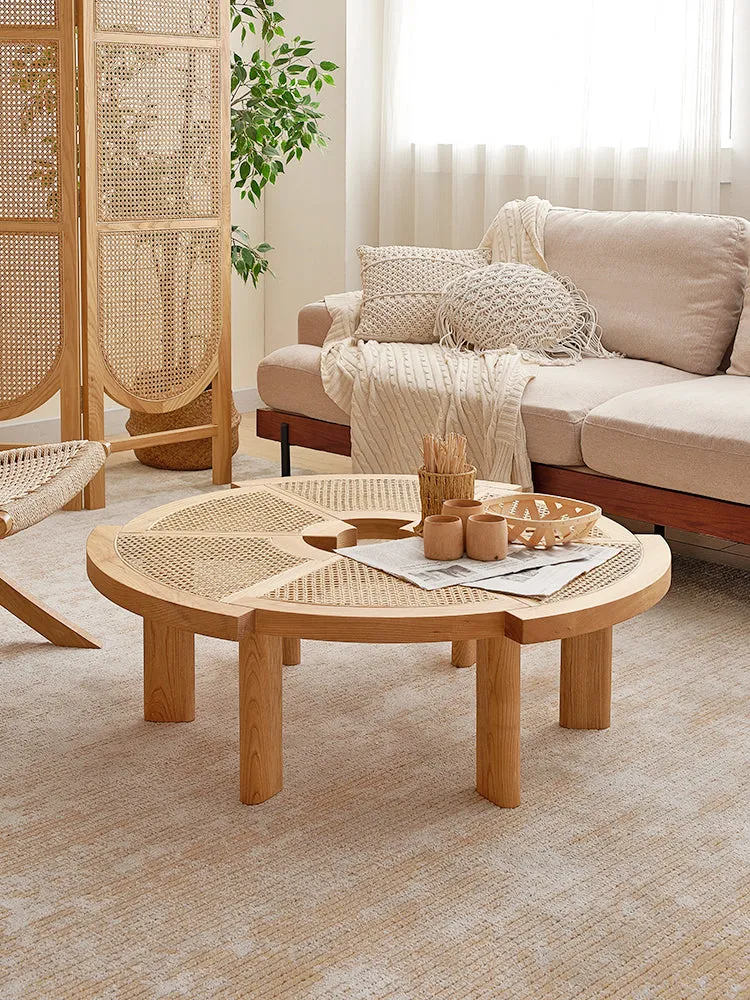 Replica Rio Low Rattan and Wood Coffee Table