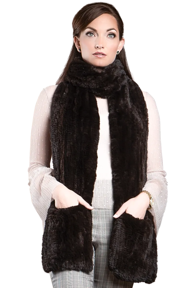 Rex Rabbit Knitted Poche Scarf with Pockets