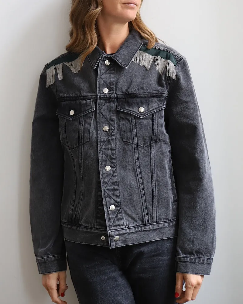 ROMY CHAINS denim jacket - Off-black