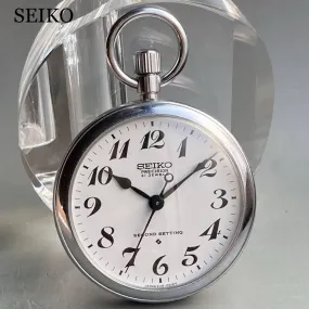 Seiko Pocket Watch Antique Railway Showa 48 Daitetsu 49mm Vintage Open Face