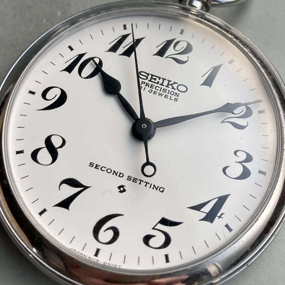 Seiko Pocket Watch Antique Railway Showa 48 Daitetsu 49mm Vintage Open Face