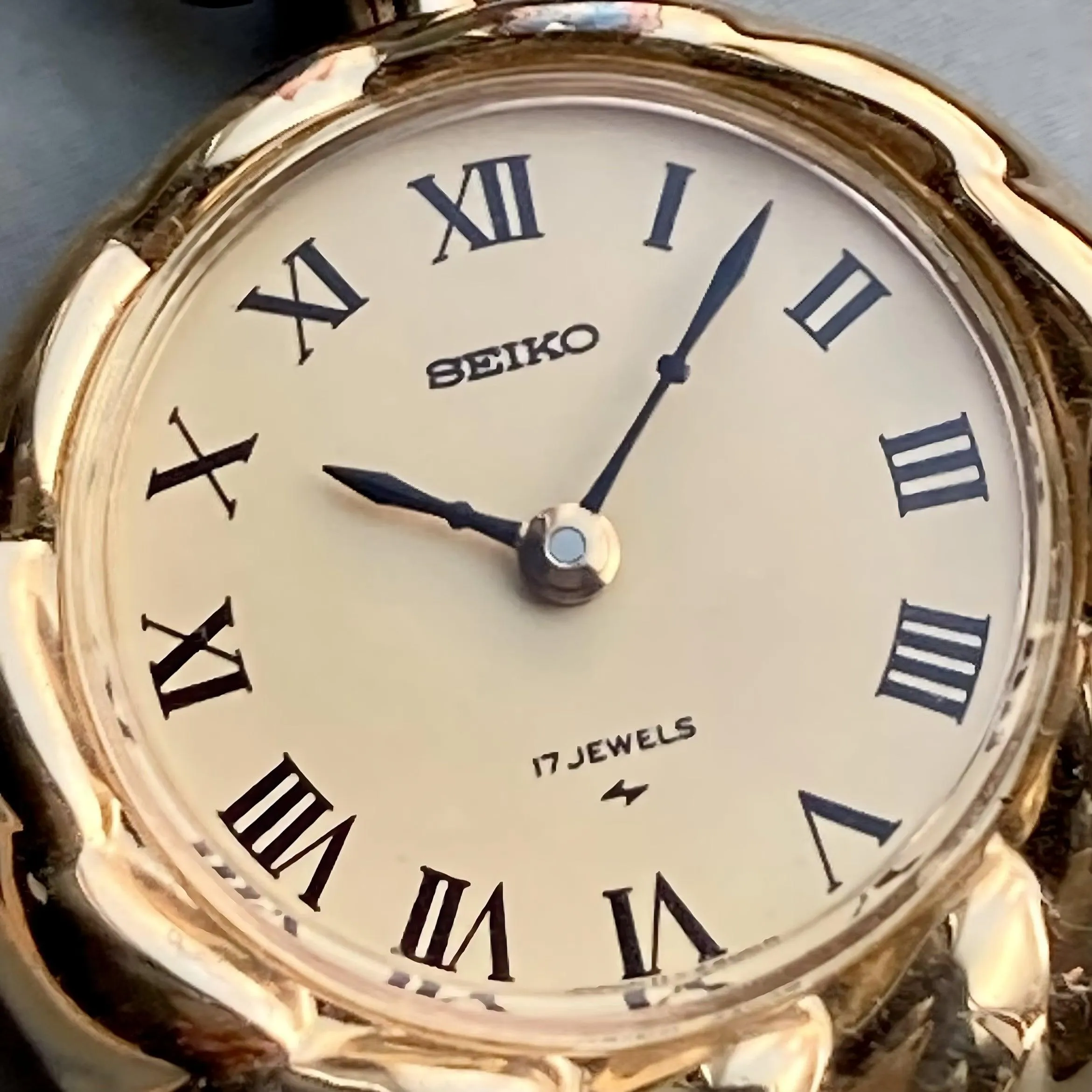 Seiko Pocket Watch Pendant Watch with Chain Case 23mm Vintage Gold