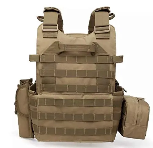 Sentry 2.0 Tactical Airsoft Vest with PALS Molle and Side Cummerbund, 600D Modular w/Triple Mag Pouch, IFAK pouch