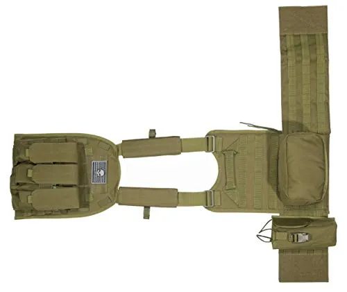 Sentry 2.0 Tactical Airsoft Vest with PALS Molle and Side Cummerbund, 600D Modular w/Triple Mag Pouch, IFAK pouch