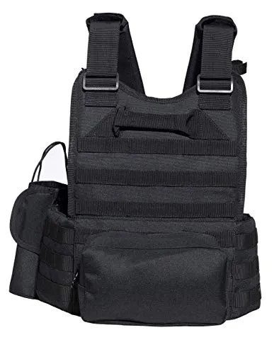 Sentry 2.0 Tactical Airsoft Vest with PALS Molle and Side Cummerbund, 600D Modular w/Triple Mag Pouch, IFAK pouch