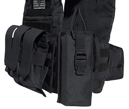 Sentry 2.0 Tactical Airsoft Vest with PALS Molle and Side Cummerbund, 600D Modular w/Triple Mag Pouch, IFAK pouch