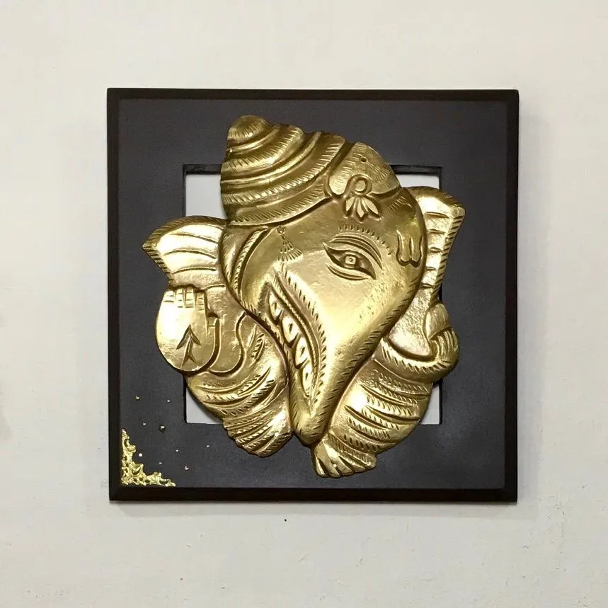 Shank Ganesha Wall Hanging with Laxmi Ganesh Bell (Set of 3)