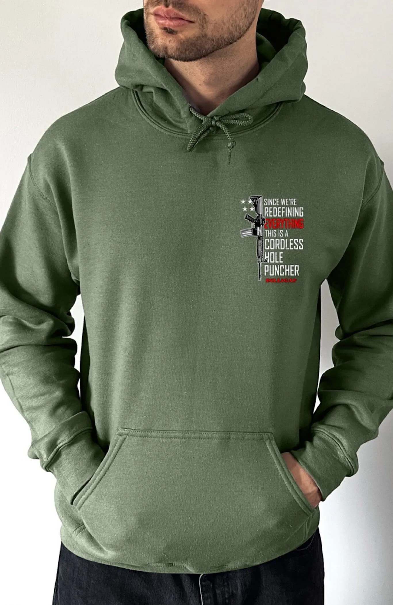 Simple Cordless Hole Puncher Pullover Hoodie