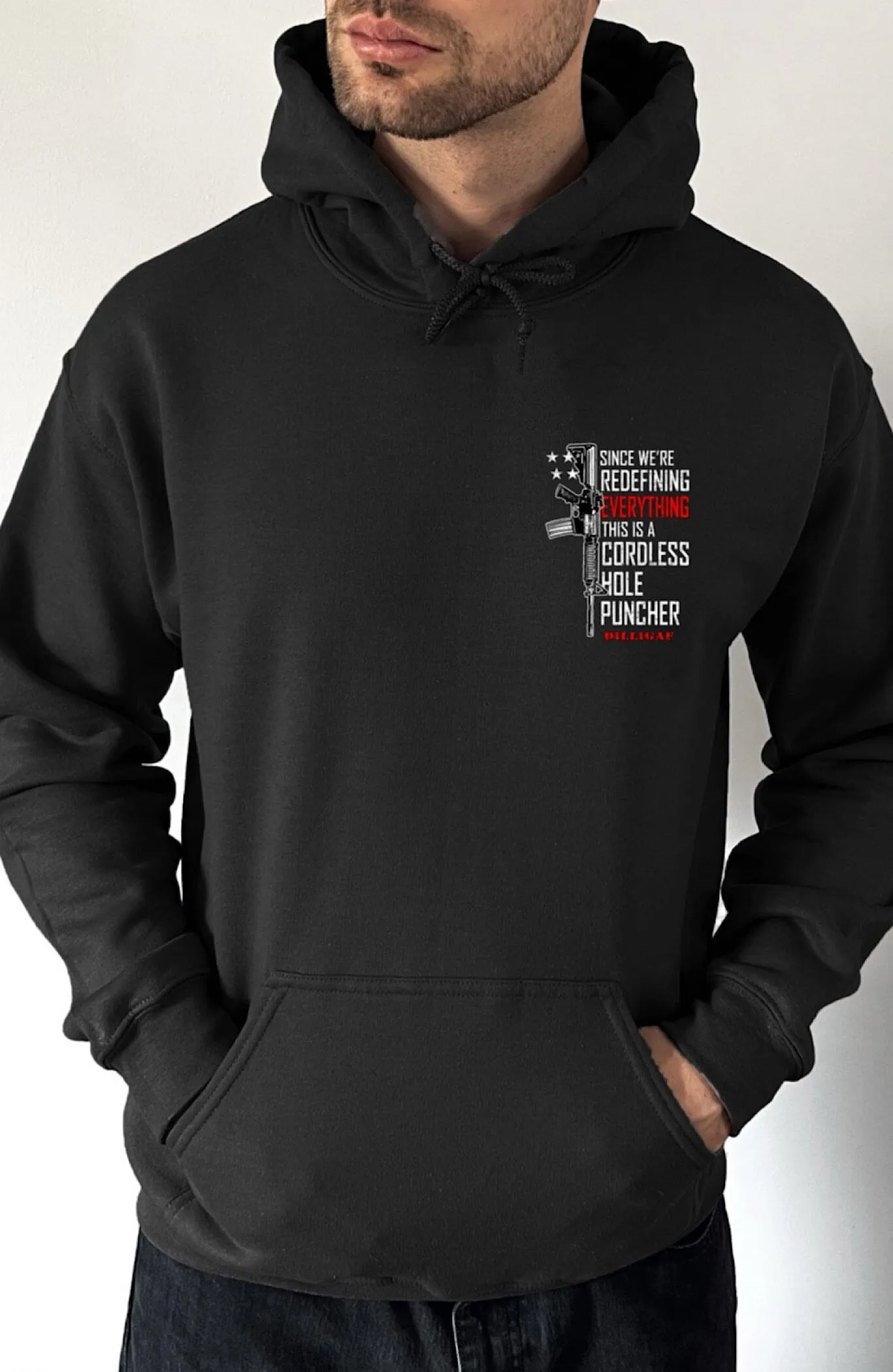 Simple Cordless Hole Puncher Pullover Hoodie