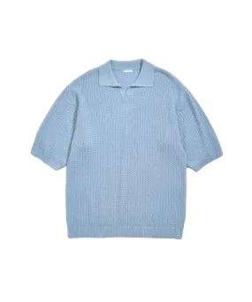 Skipper knit Shirt "SAX BLUE"