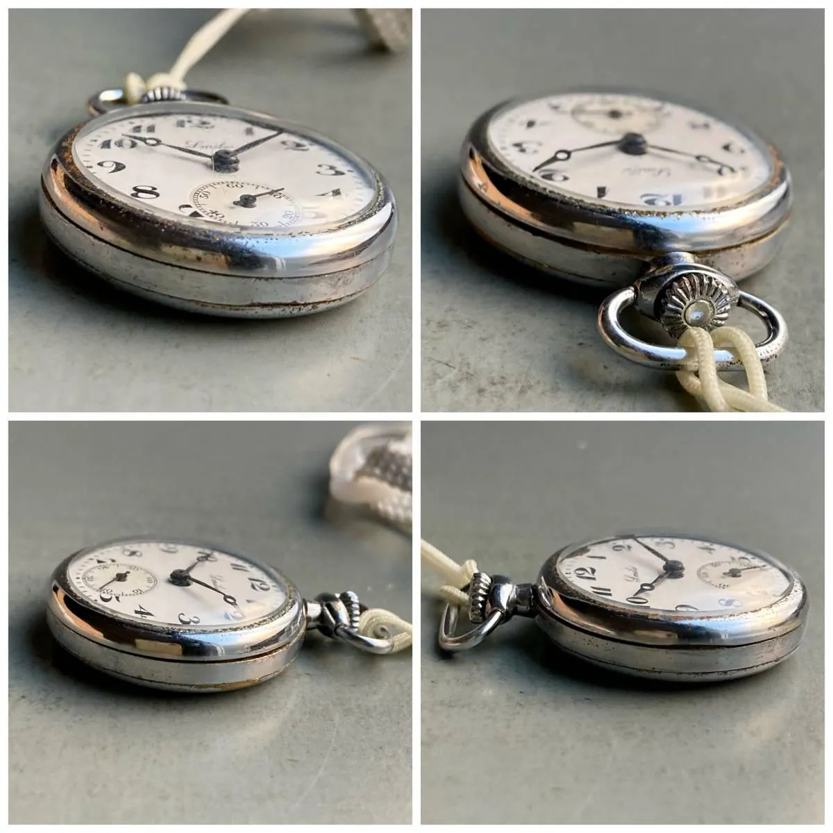 Smile Pocket Watch Antique Manual Open Face 27mm Vintage Pocket Watch Silver