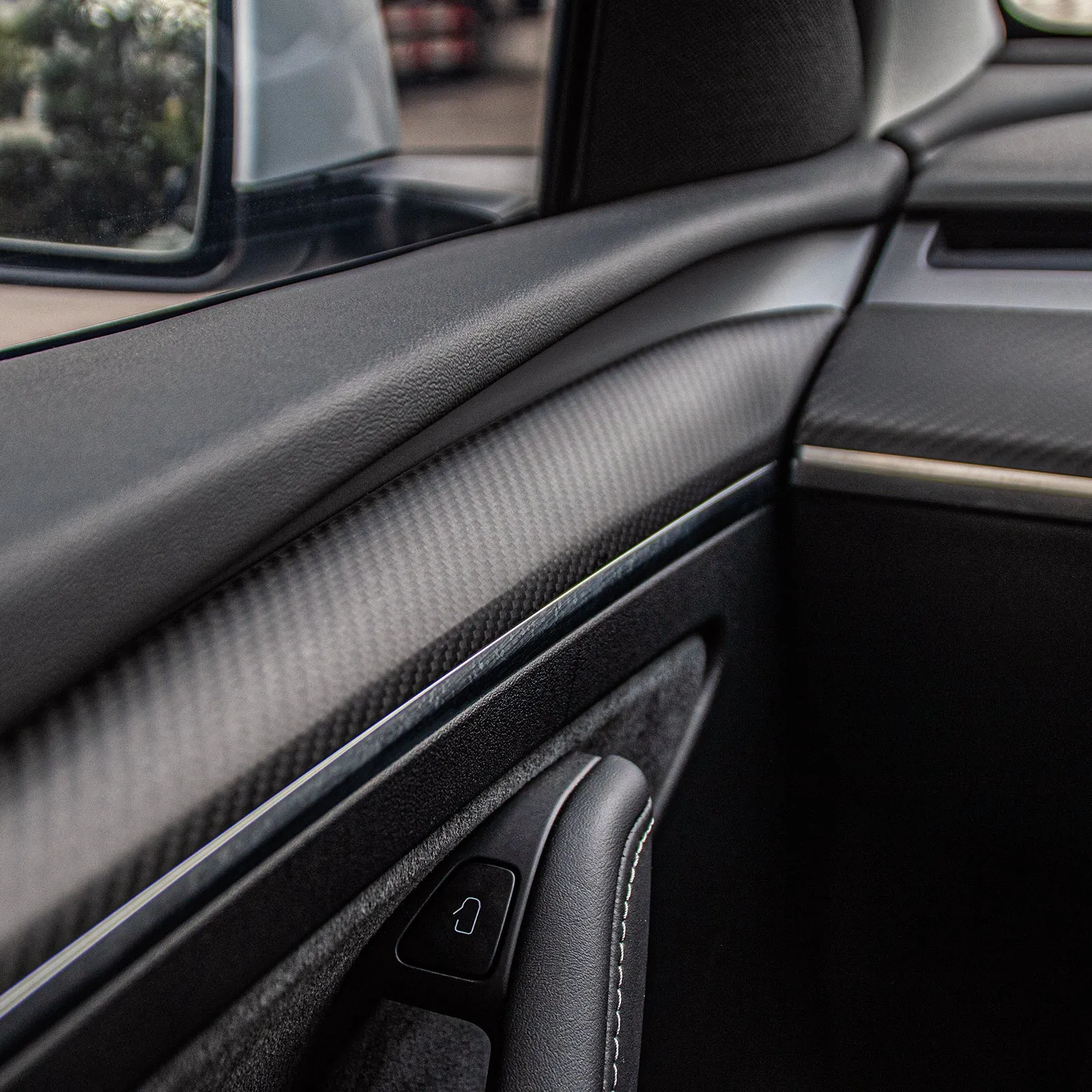 TESERY Model 3 / Y Door Panel Trim - Carbon Fiber Interior Mods【2pcs】