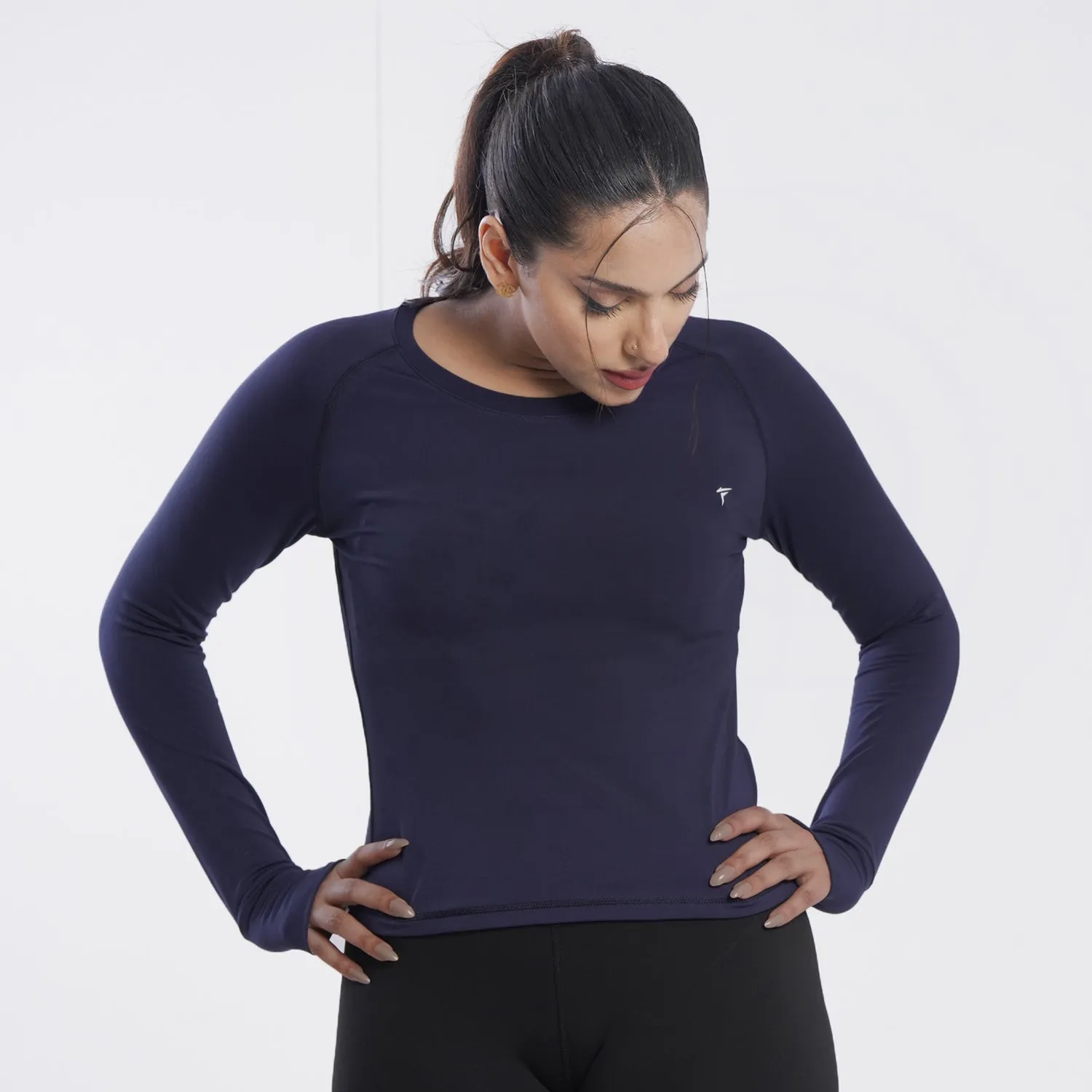 Tf-Premium Navy Women Full Sleeve Performance Tee