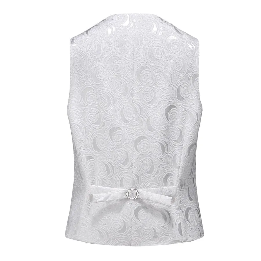 The Antonio Jacquard Vest - White