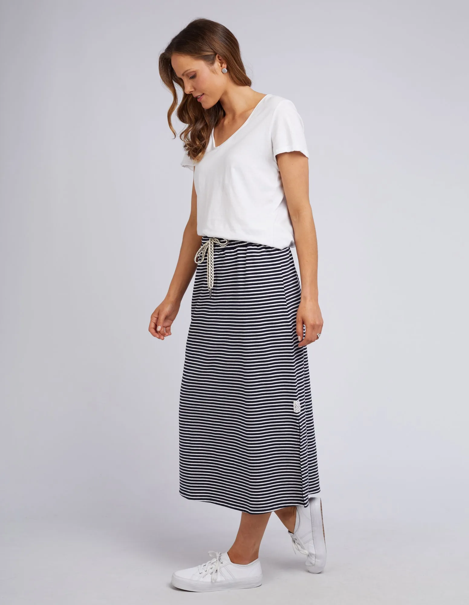 Travel Skirt Navy & White Stripe