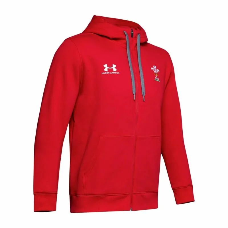 Under Armour Wales Rugby Rival Hoodie 2019 2020 Mens Gents Hoody Hooded Top Zip