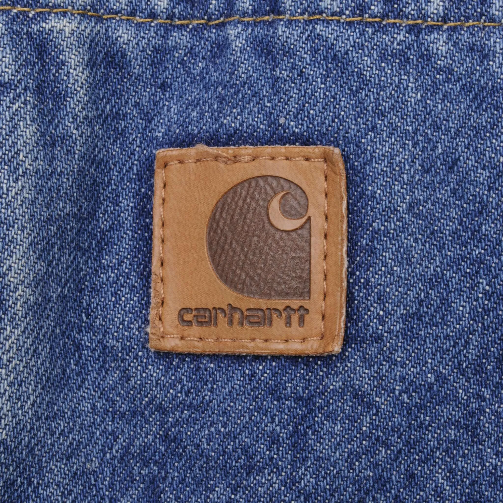 VINTAGE CARHARTT DENIM HOODED ACTIVE JACKET J139DST 1990S SIZE XL