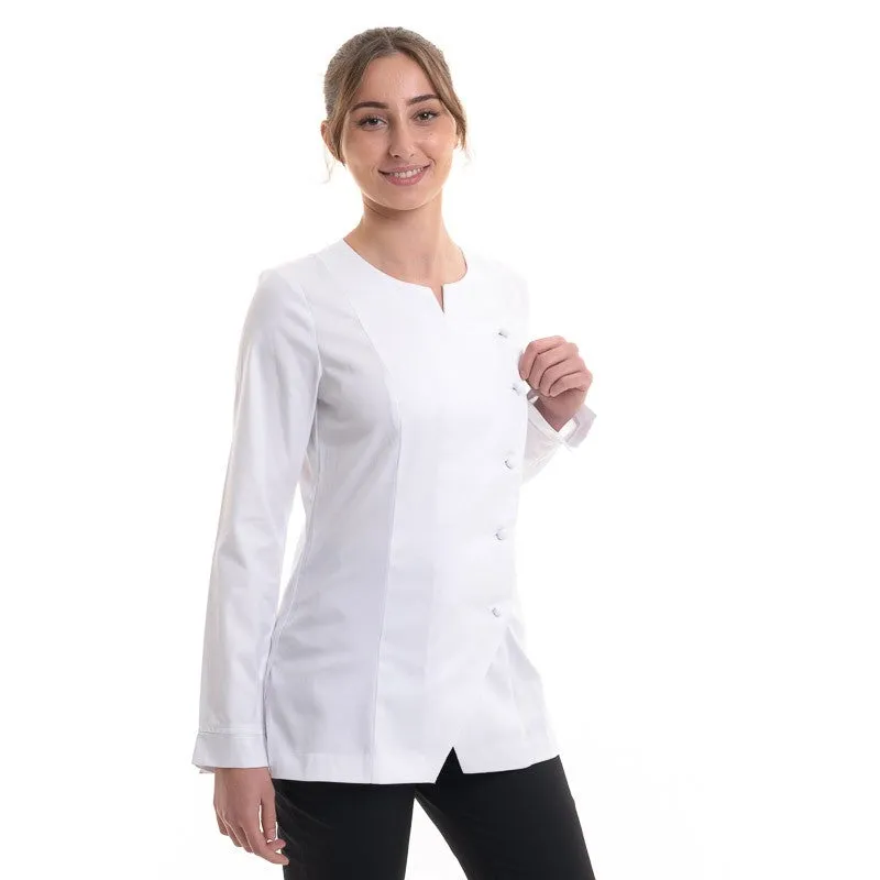 White Women's Kitchen Coat Valloire Cotton - ROBUR