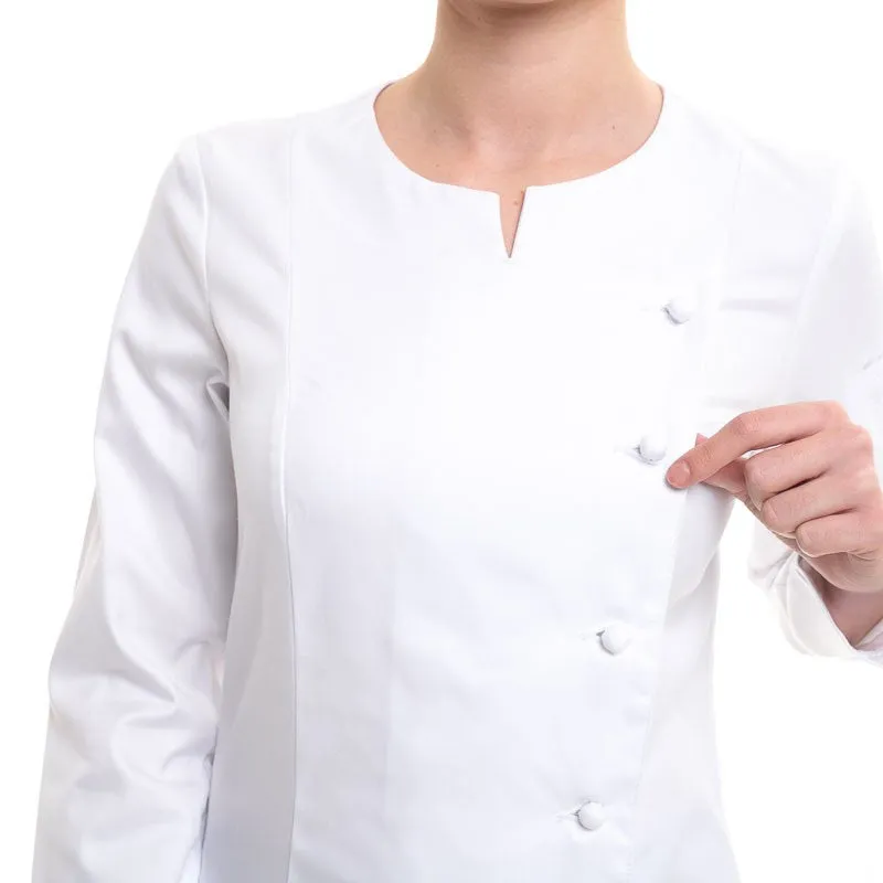 White Women's Kitchen Coat Valloire Cotton - ROBUR