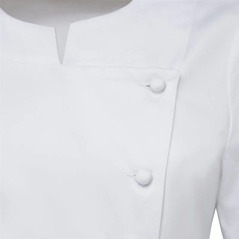 White Women's Kitchen Coat Valloire Cotton - ROBUR