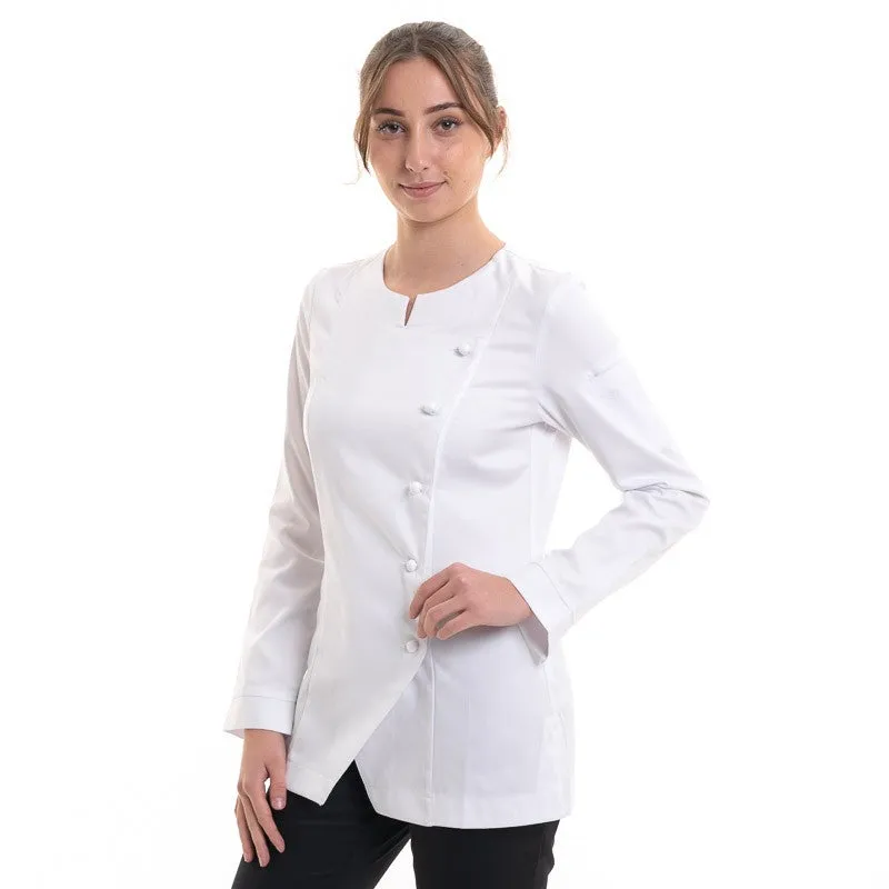 White Women's Kitchen Coat Valloire Cotton - ROBUR