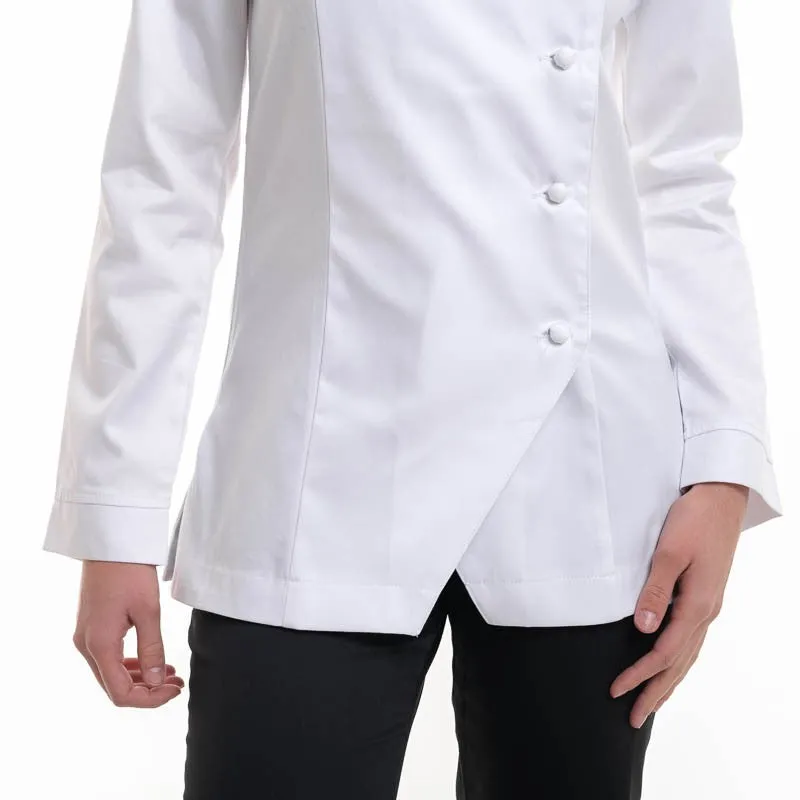 White Women's Kitchen Coat Valloire Cotton - ROBUR