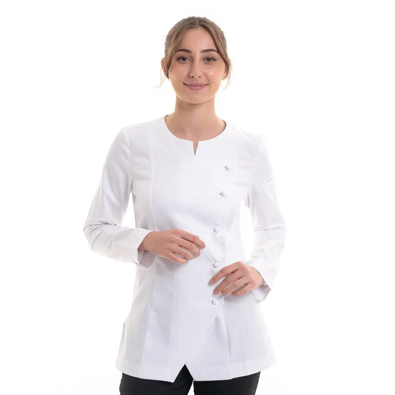 White Women's Kitchen Coat Valloire Cotton - ROBUR