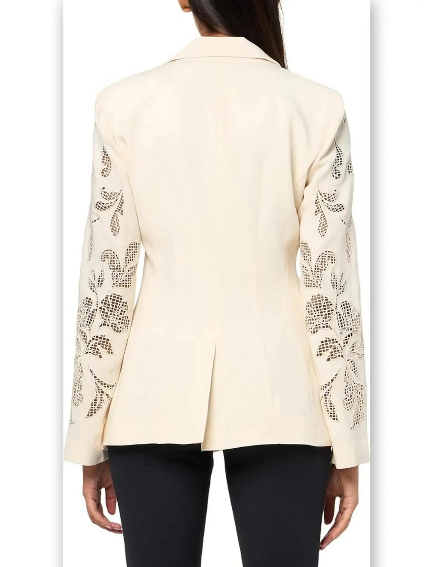 Women’s Cut-Out Paisley Embroidered Single-Breasted Blazer