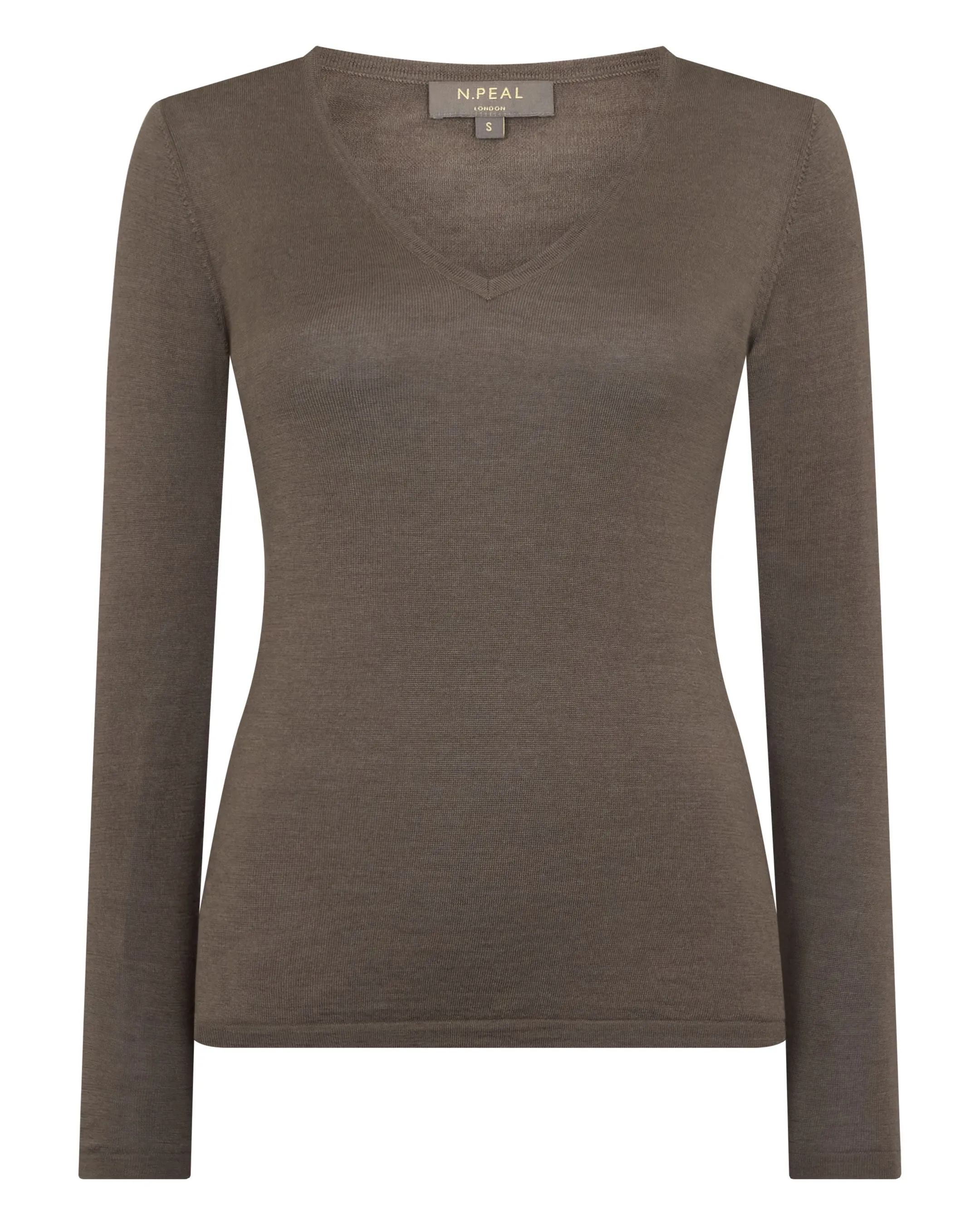 Women's Imogen Superfine Cashmere V Neck Jumper Mink Brown