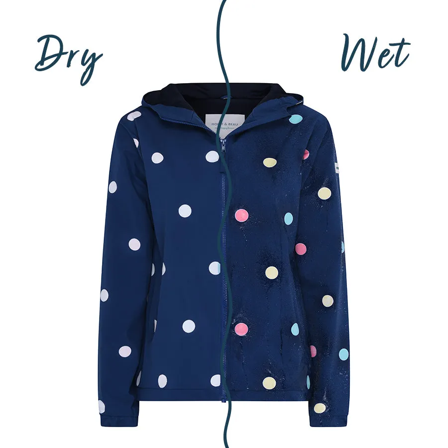 Womens Polka Dot Color Changing Raincoat