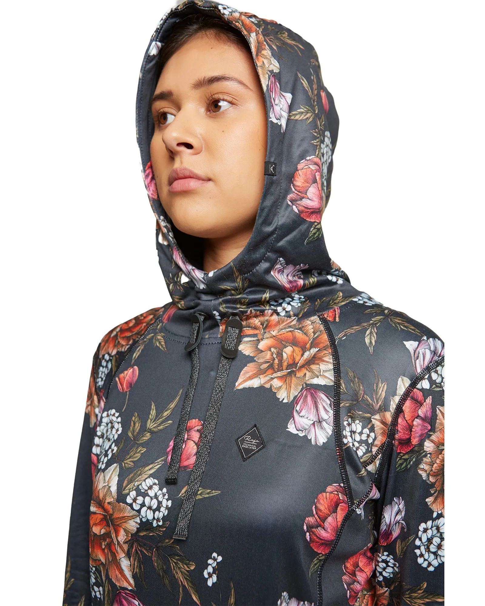 WOMENS SPLENDID BASE LAYER HOOD - BITTERSWEET BOUQUET