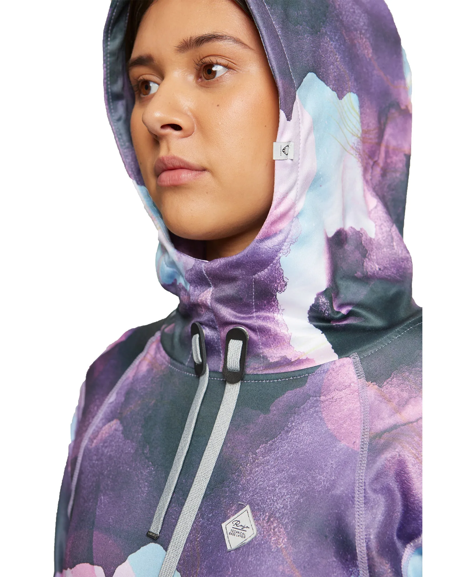 WOMENS SPLENDID BASE LAYER HOOD - WATERCOLOUR UNIVERSE