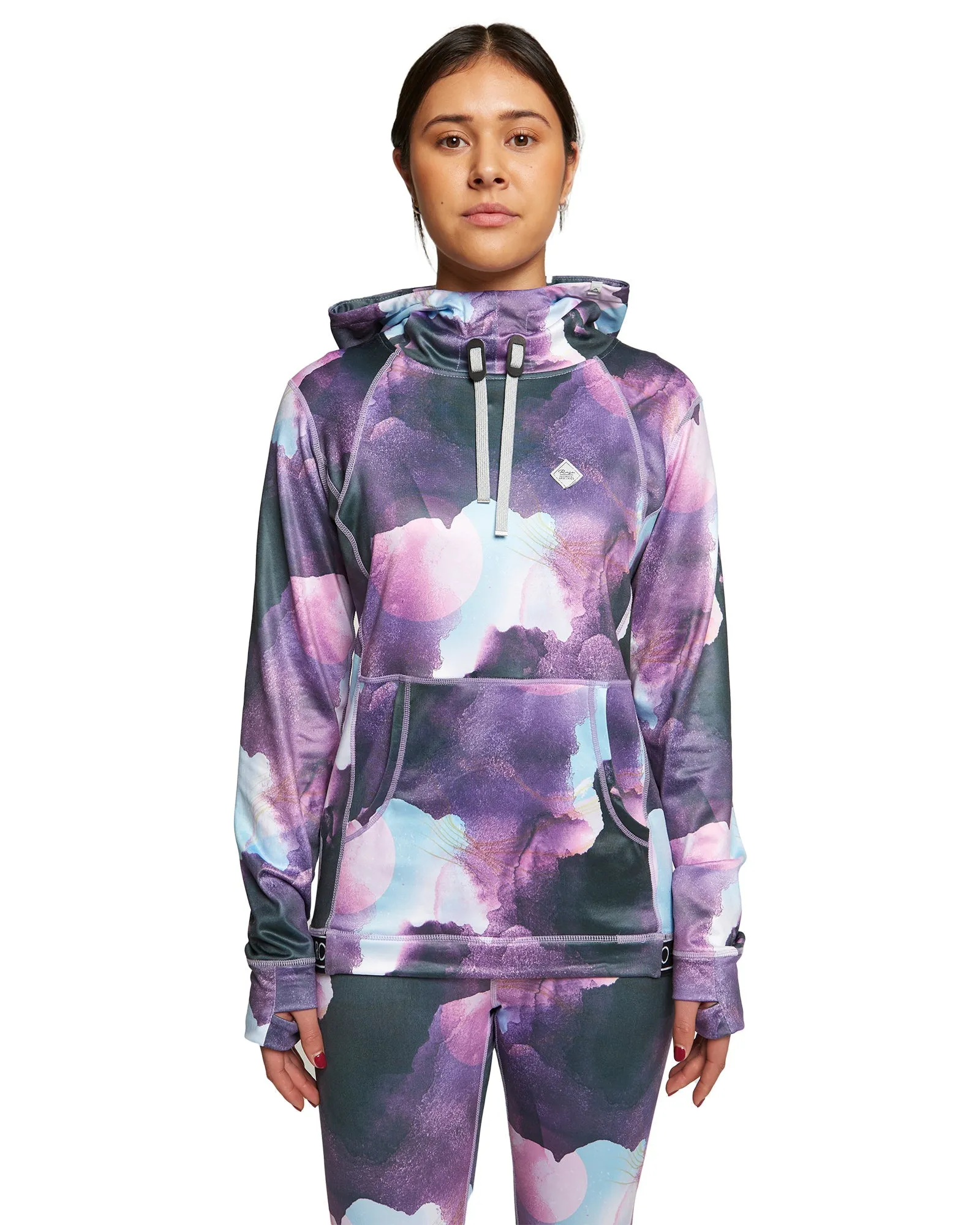 WOMENS SPLENDID BASE LAYER HOOD - WATERCOLOUR UNIVERSE