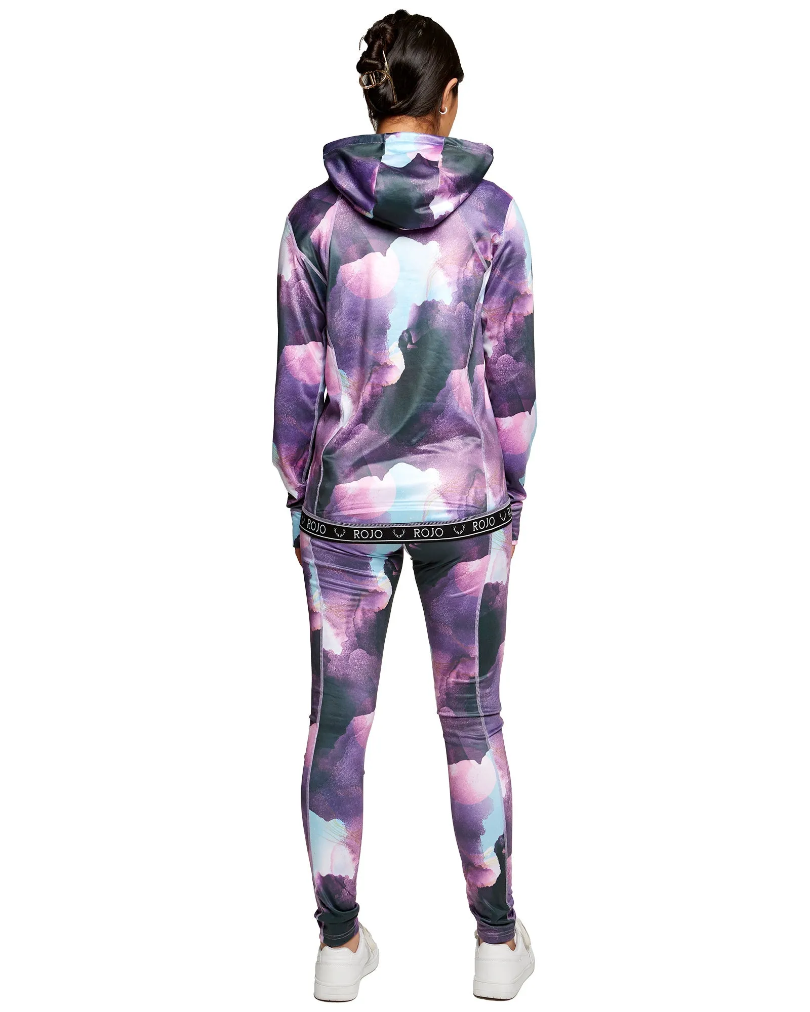 WOMENS SPLENDID BASE LAYER HOOD - WATERCOLOUR UNIVERSE